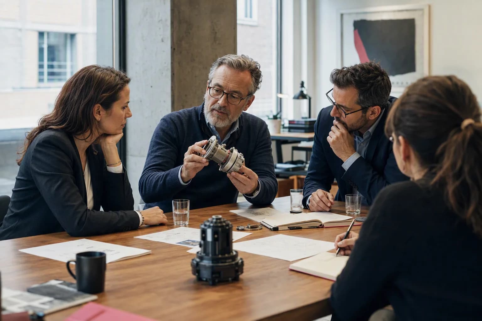 An industry specialist explains a technical component to an enterprise team during a decision workshop.