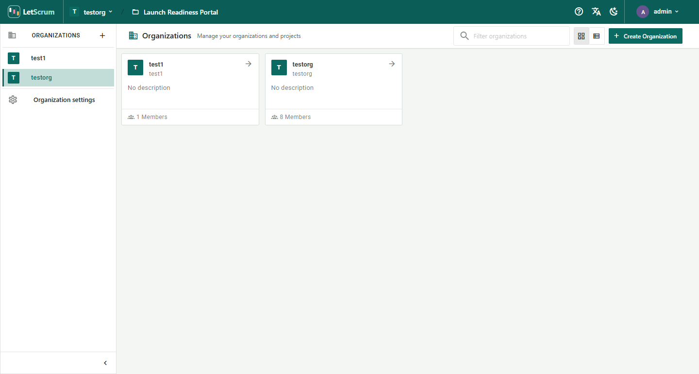 LetScrum organization directory